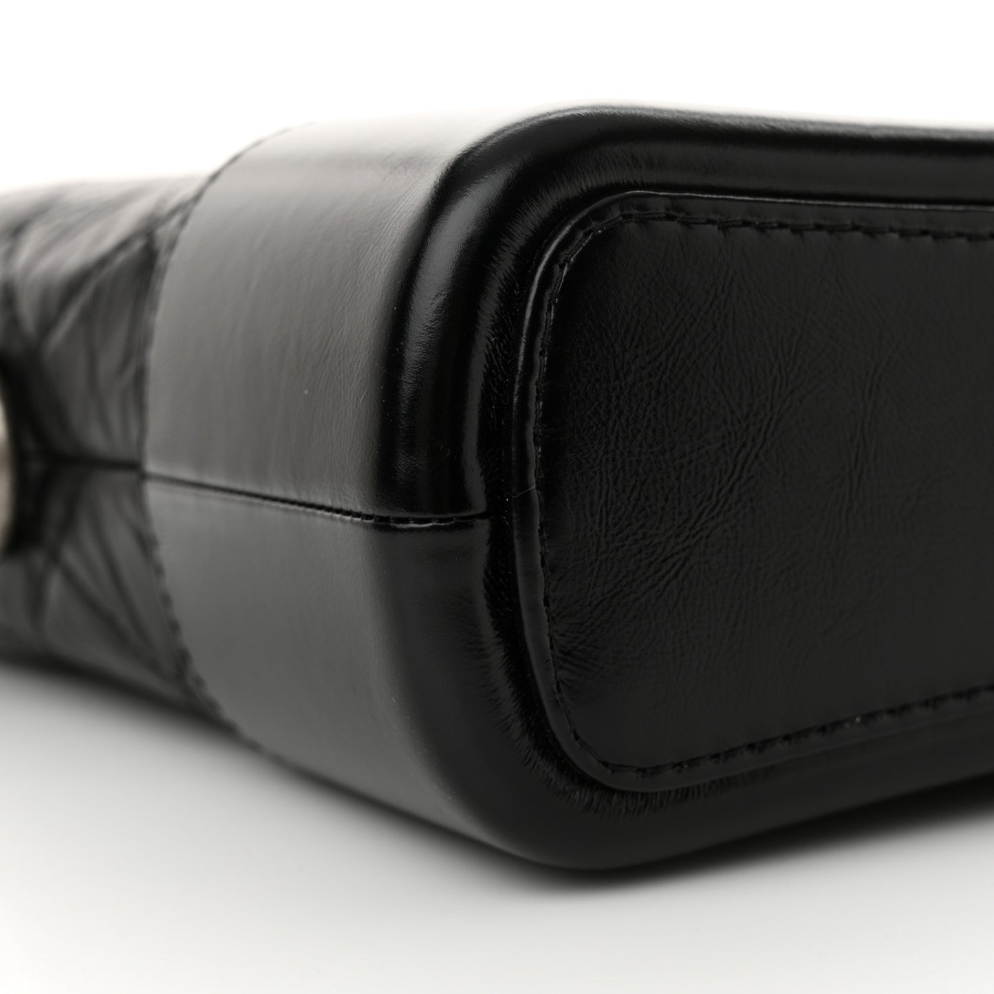 Aged Calfskin Quilted New Medium Gabrielle Hobo Black