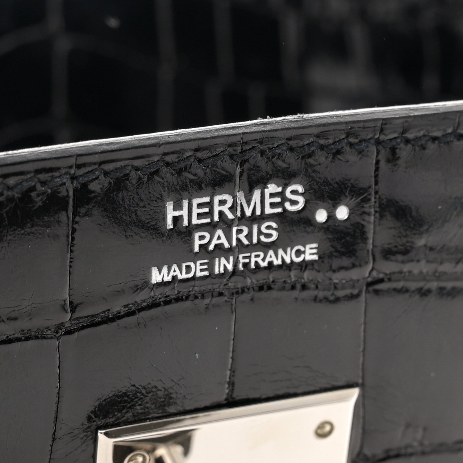Hermes Shiny Niloticus Crocodile Birkin 30 Black 6 of 12