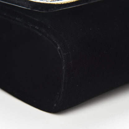 Saint Laurent Velvet Embroidered Small Monogram Kate Satchel Black 10 of 12