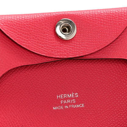 Hermes Madame Calfskin Bastia Coin Purse Rose Extreme 6 of 8