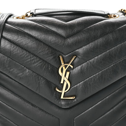 Saint Laurent Calfskin Y Quilted Monogram Medium Loulou Chain Satchel Black 7 of 10
