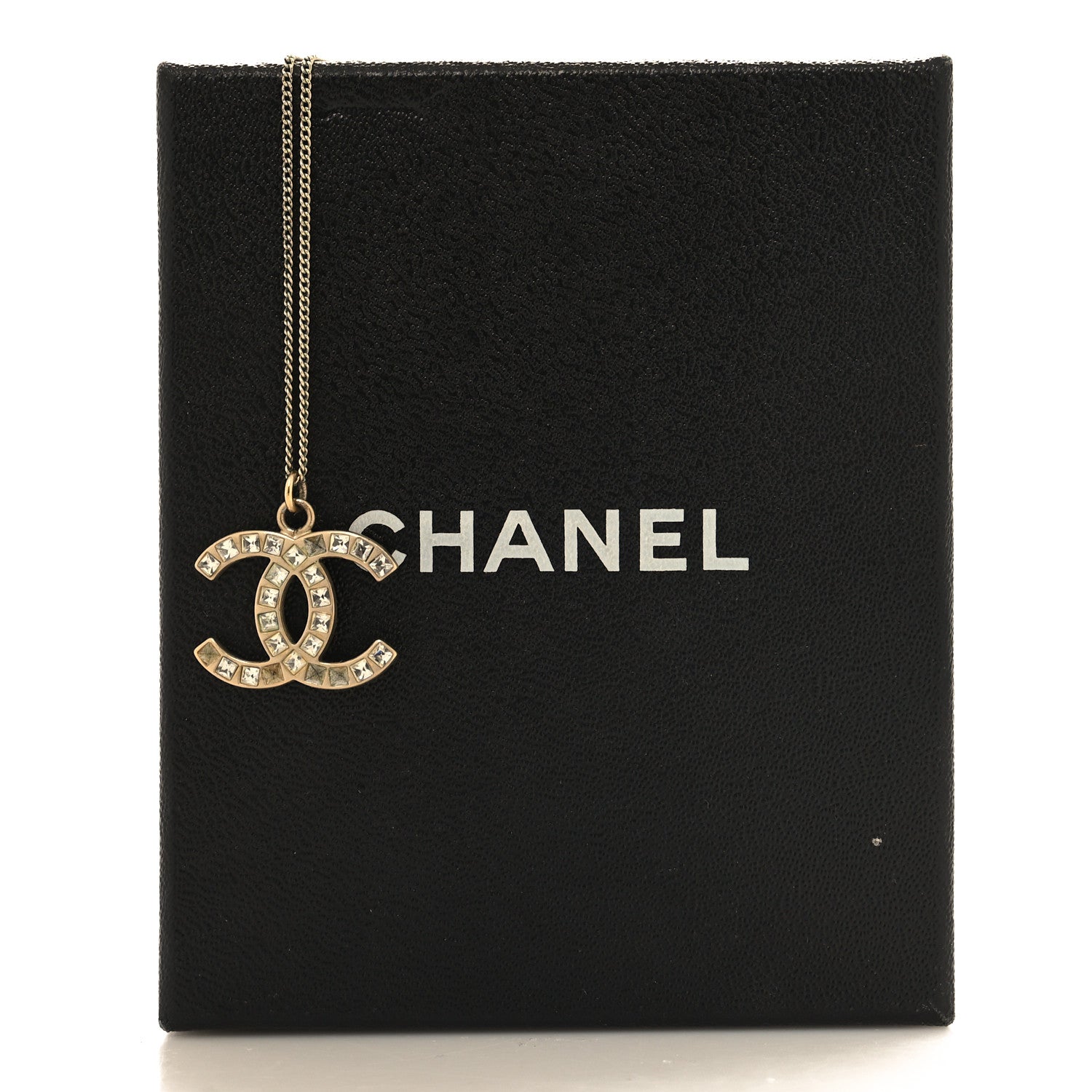 Chanel Baguette Crystal CC Necklace Light Gold 6 of 6