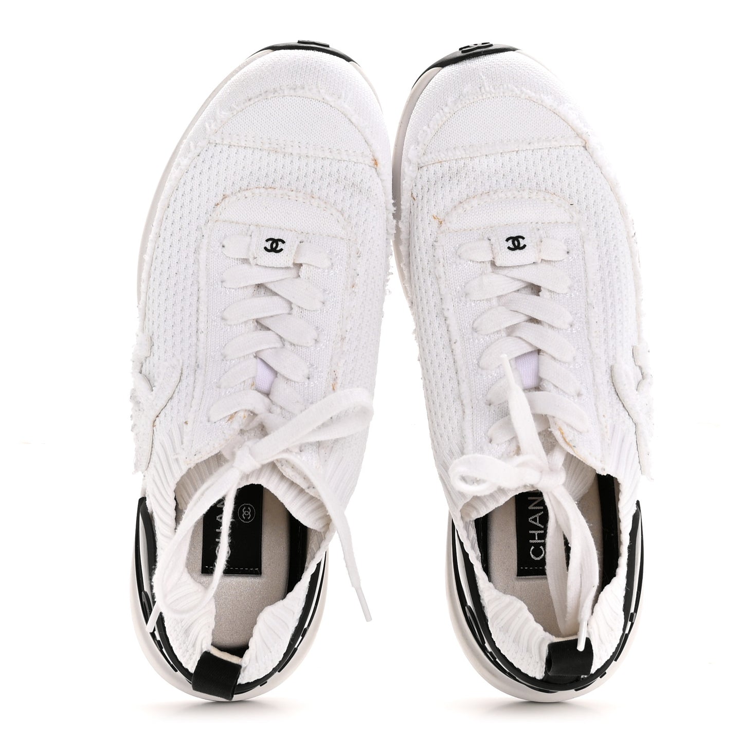 Fabric Logo Sneakers 39.5 White