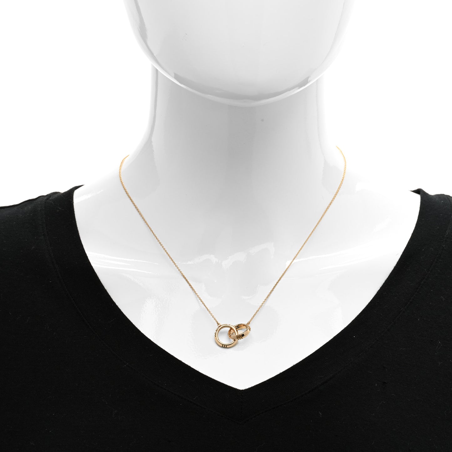 18K Rose Gold Interlocking Atlas Open Pendant Necklace