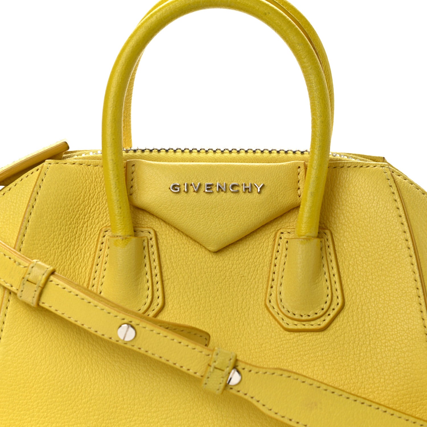 Givenchy Sugar Goatskin Mini Antigona Yellow 8 of 20
