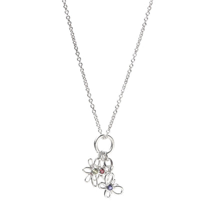 Tiffany Sterling Silver Peridot Iolite Garnet Butterfly Flower Dragonfly Pendant Necklace 1 of 5