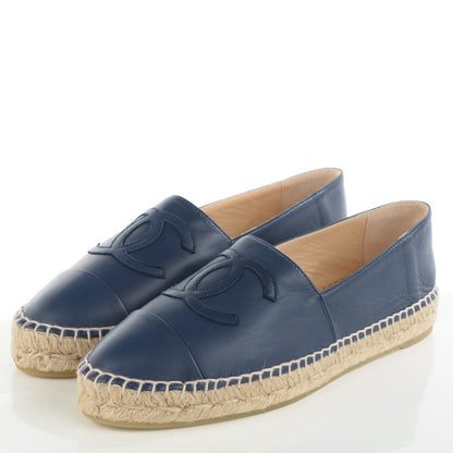 Chanel Lambskin CC Espadrilles 39 Dark Navy 4 of 10