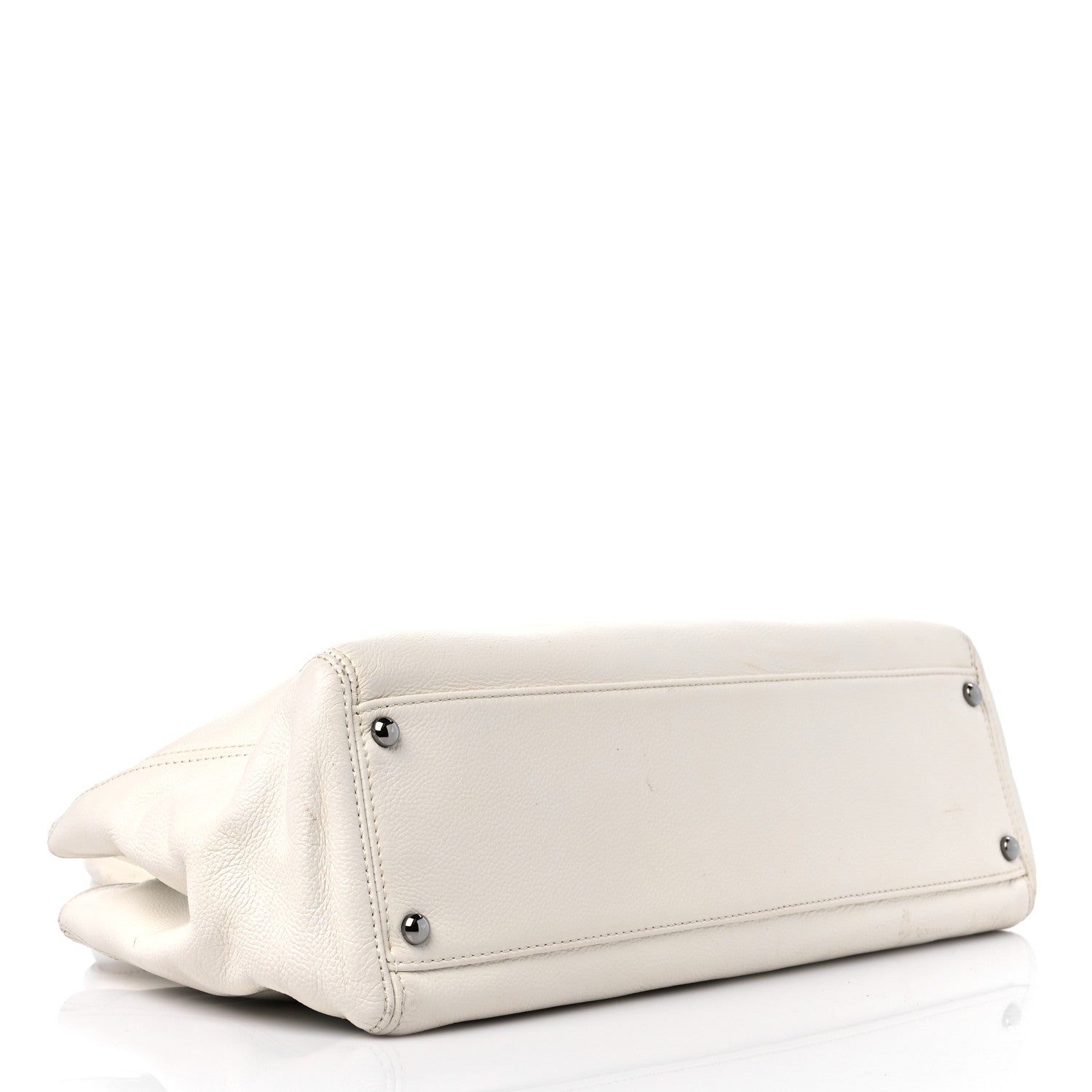 Chanel Calfskin Mademoiselle Lock Cerf Executive Shopper Tote White 4 of 22