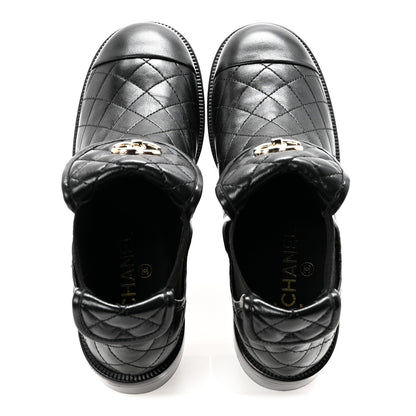 Chanel Lambskin Quilted Cap Toe CC Turnlock Booties 38.5 Black 2 of 9