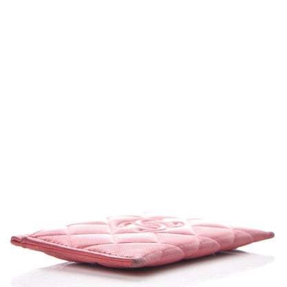 Chanel Lambskin Quilted Diamond CC Card Holder Red 4 of 11