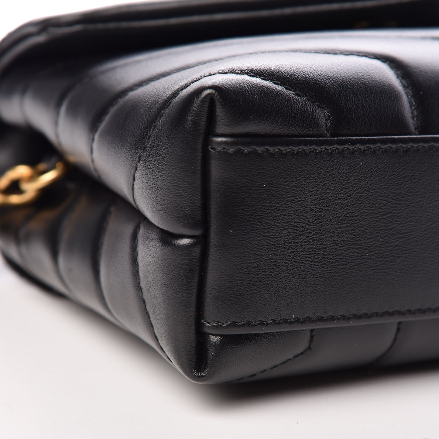Calfskin Y Quilted Monogram Toy Loulou Crossbody Bag Black