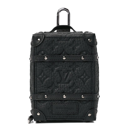 Louis Vuitton Monogram Taurillon Soft Trunk Backpack Pouch Bag Charm Key Ring Black 1 of 10