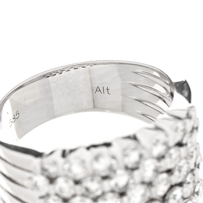 Parker & West by FASHIONPHILE 14K White Gold Diamond 1.90ctw Five Row Band Ring 53 6.25 10 of 10