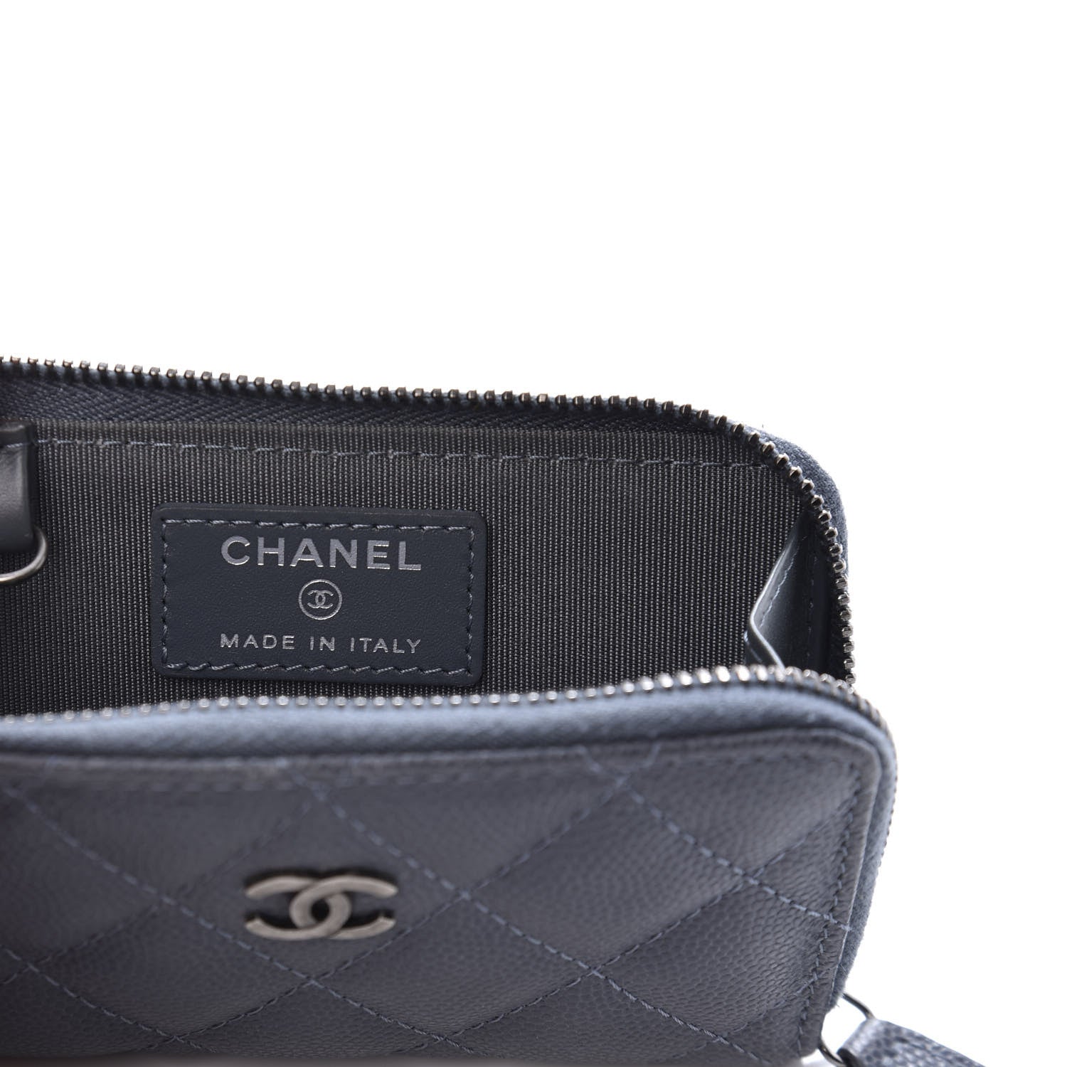 Chanel Caviar Quilted Key Holder Case Grey 7 of 9