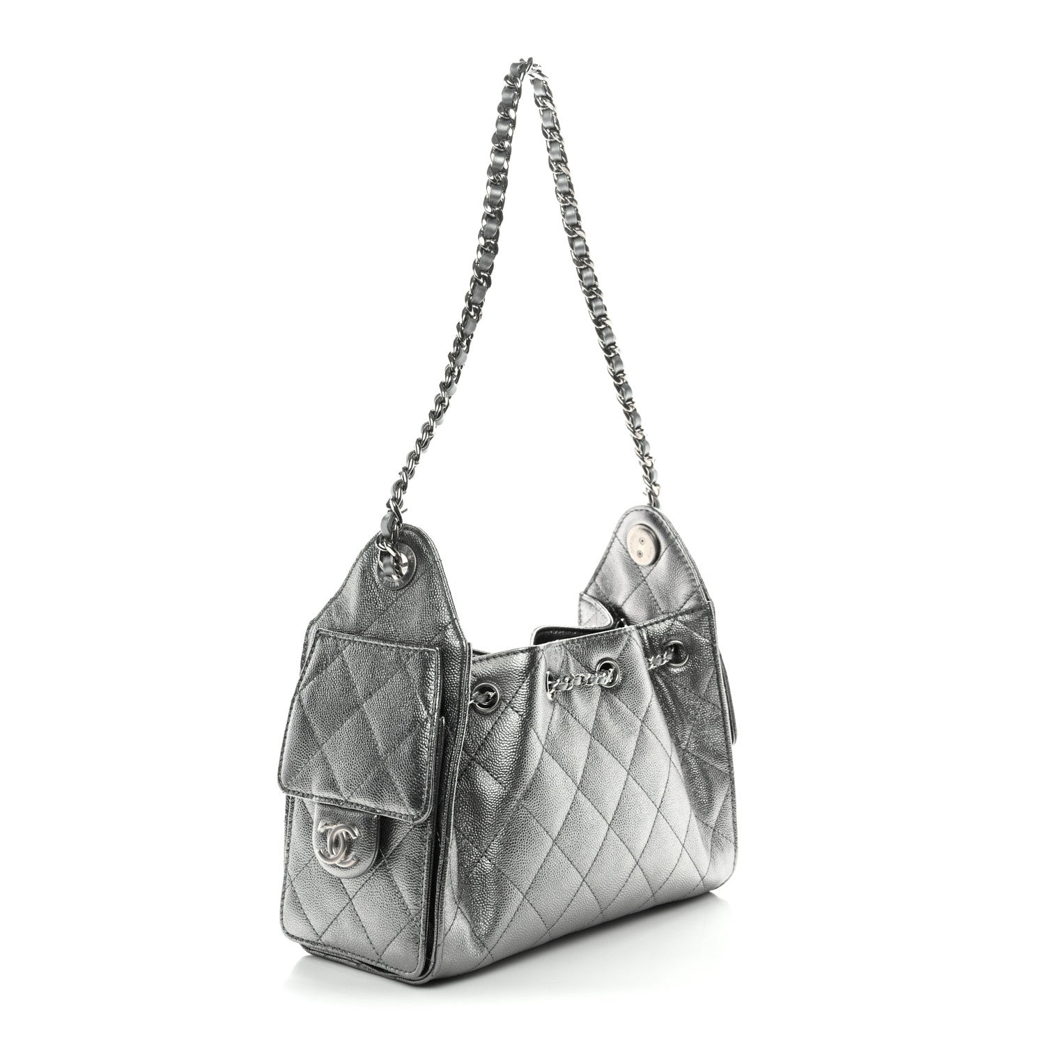 Chanel Metallic Caviar Quilted Mini Chanel 25 Handbag Anthracite 3 of 10