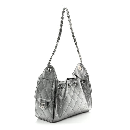 Chanel Metallic Caviar Quilted Mini Chanel 25 Handbag Anthracite 3 of 10