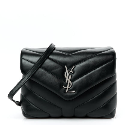 Saint Laurent Calfskin Y Quilted Monogram Toy Loulou Crossbody Bag Black 1 of 12