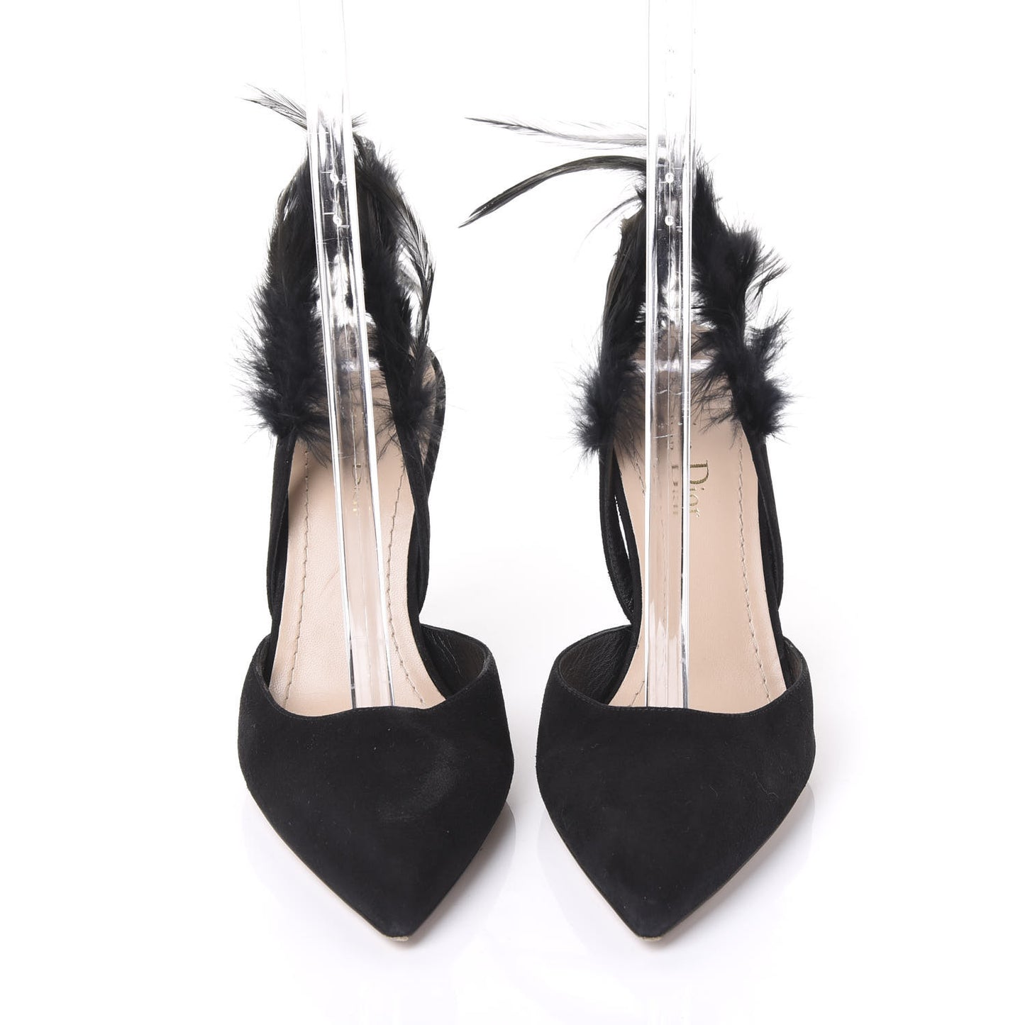 Suede Feather Dior Ethnie Pumps 37 Black