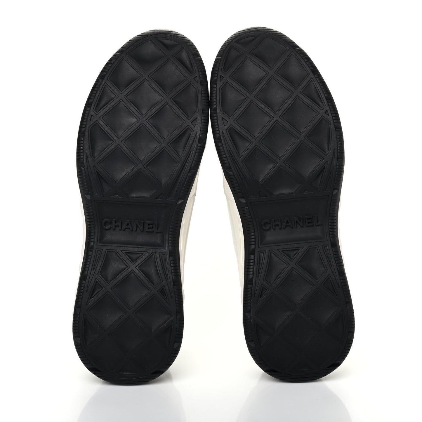 Velvet Calfskin Mixed Fibers CC Sneakers 37.5 Ivory Black