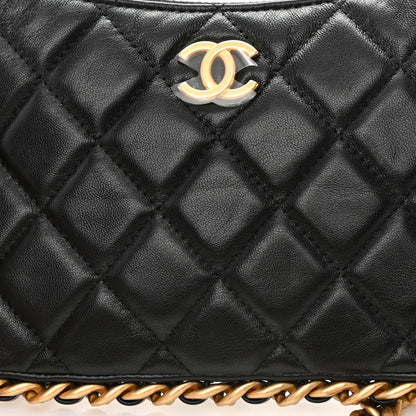 Chanel Lambskin Quilted Chain Around Top Handle Mini Bag Black 12 of 12