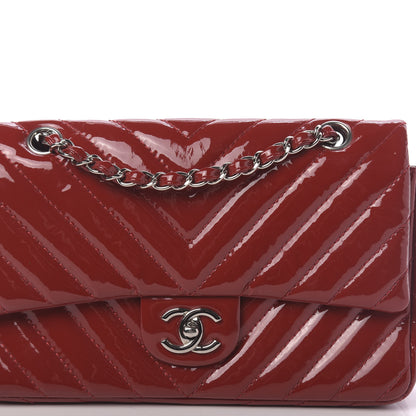 Chanel Patent Chevron Quilted Medium Single Flap Red 11 of 11