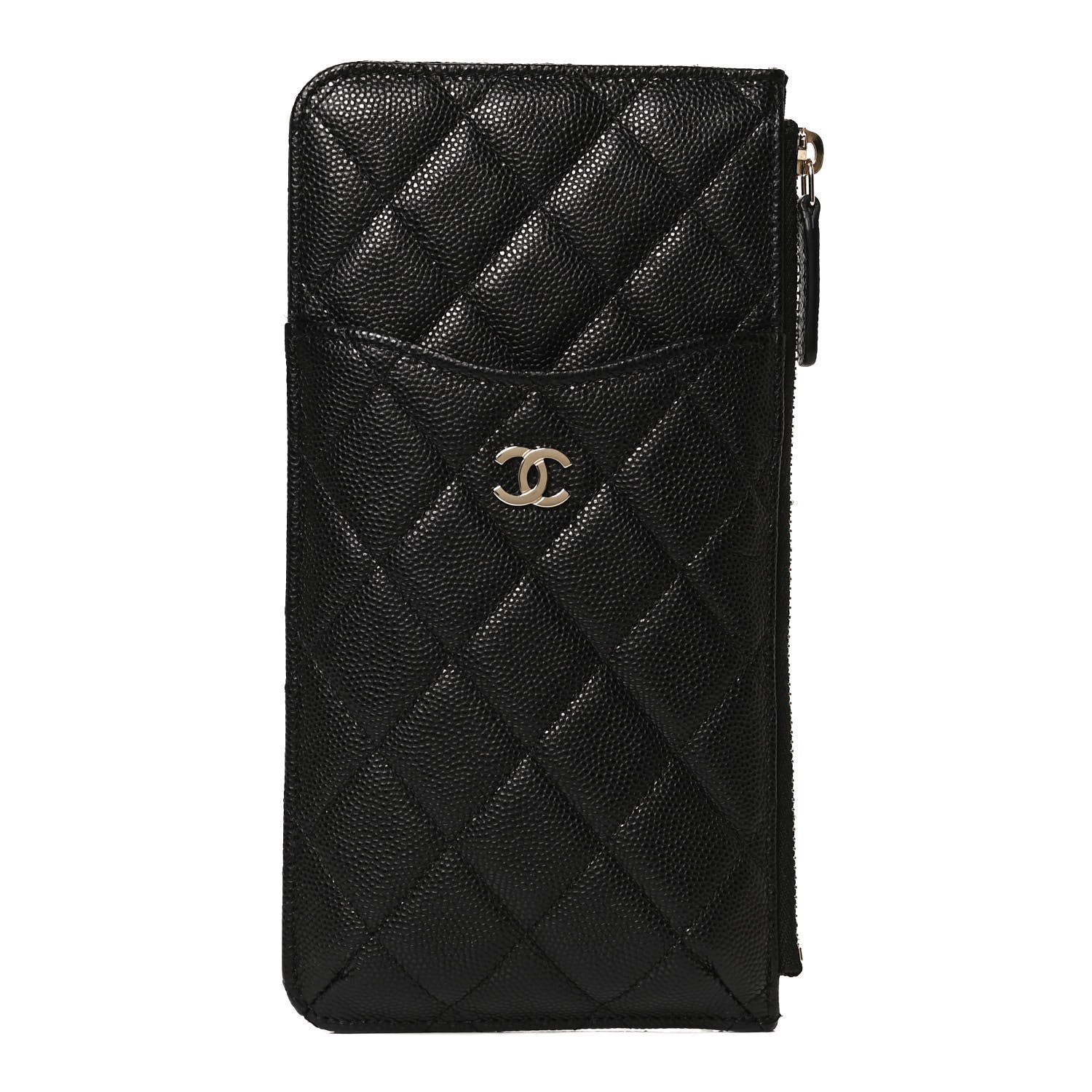 Chanel Caviar Quilted Classic Flat Wallet Pouch Black 1 of 12