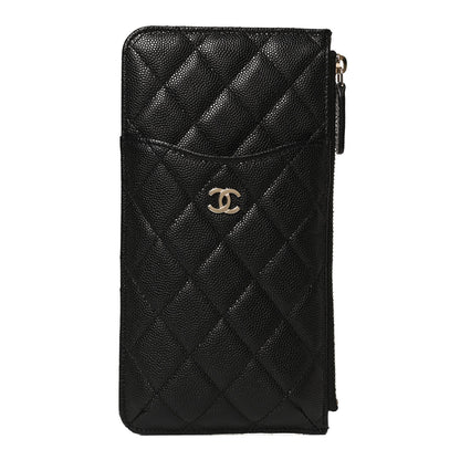 Chanel Caviar Quilted Classic Flat Wallet Pouch Black 1 of 12