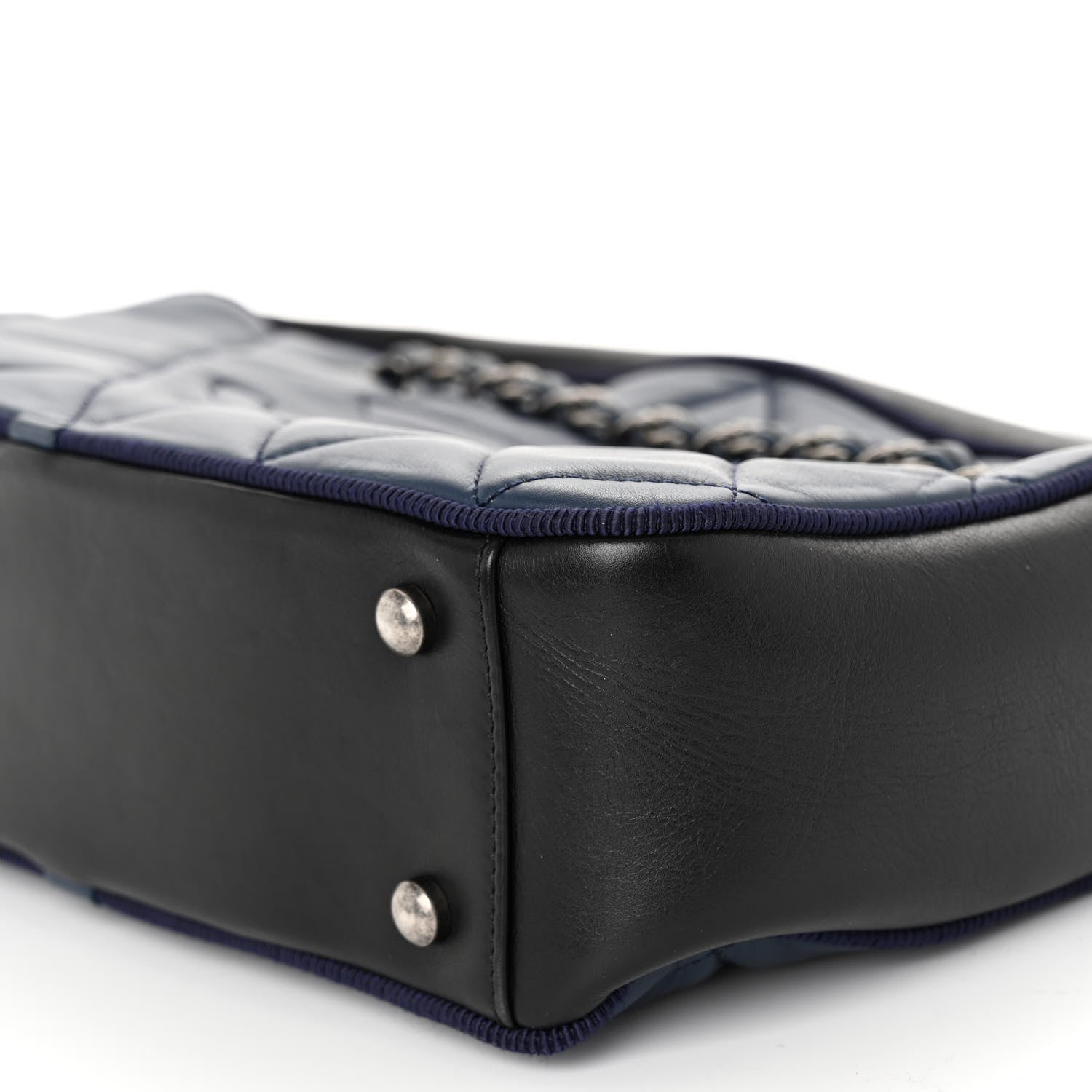 Chanel Calfskin Quilted Small Ballerine Camera Case Dark Blue 10 of 11