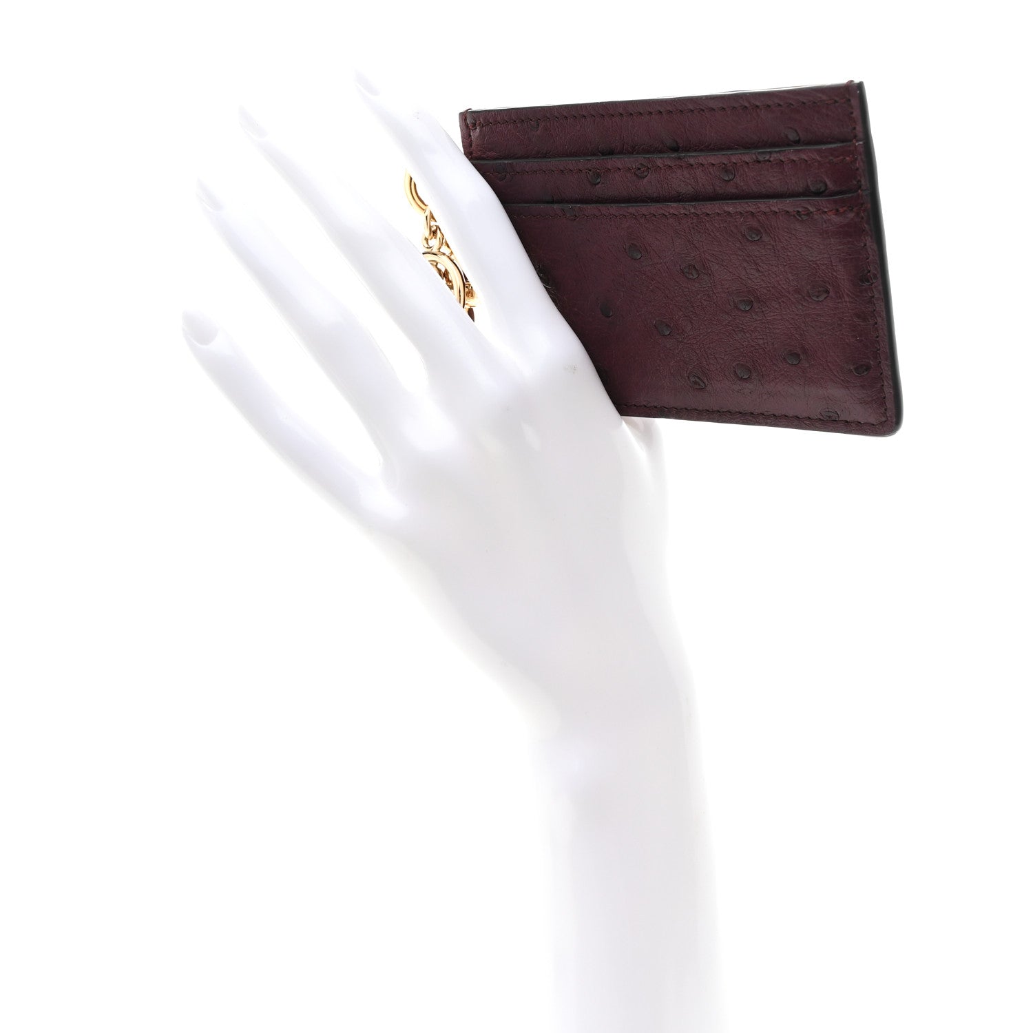 Louis Vuitton Ostrich LV Charms Card Holder Bordeaux 2 of 7