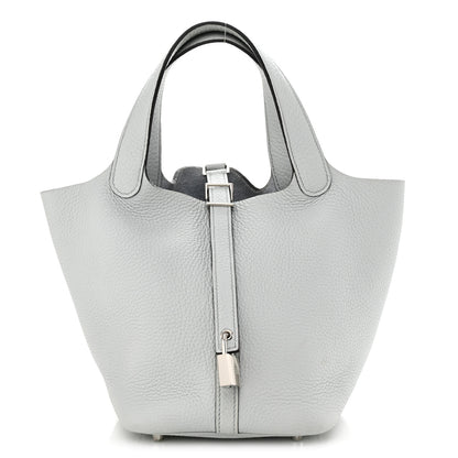 Hermes Taurillon Clemence Picotin Lock 18 PM Bleu Pale 1 of 12