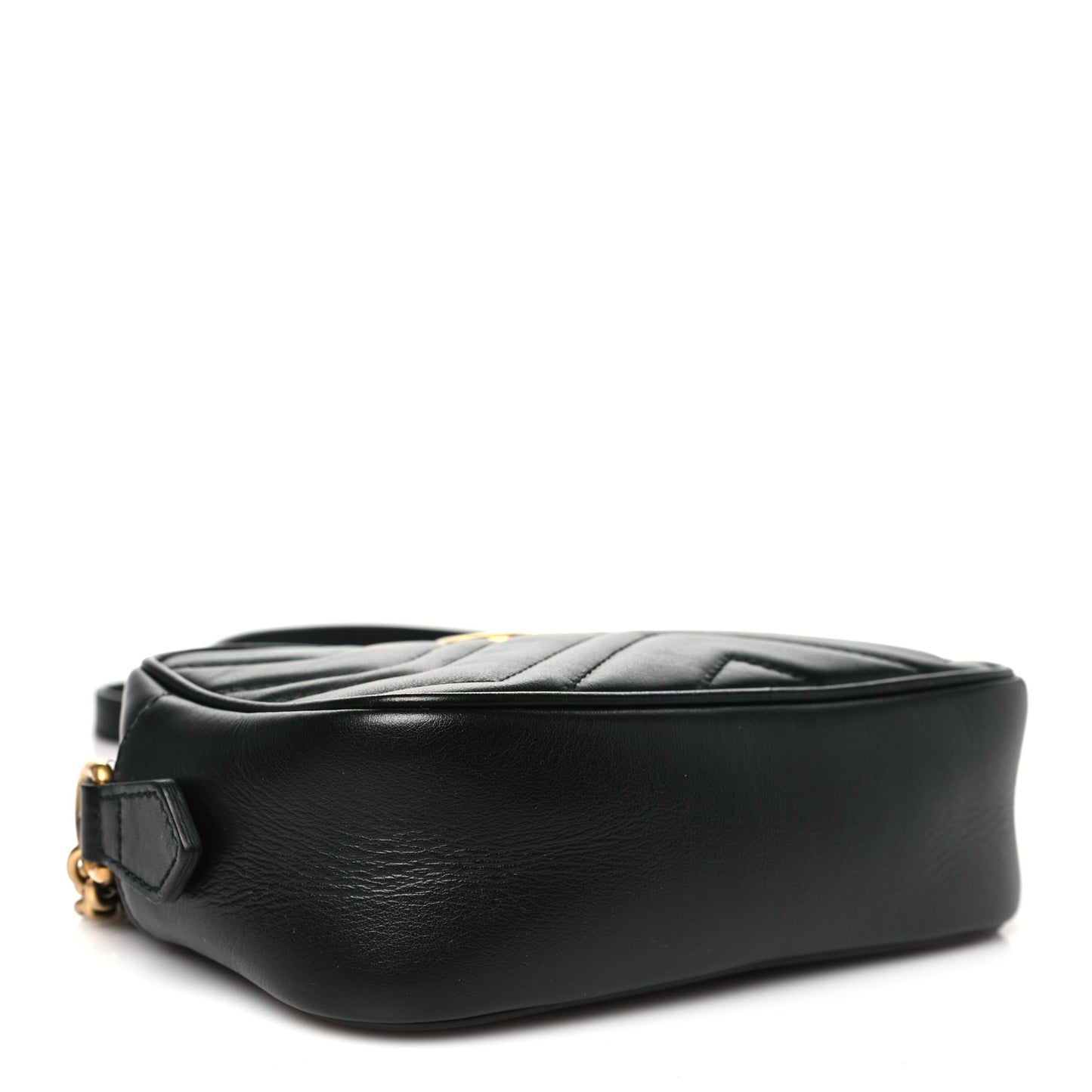 Calfskin Matelasse Mini GG Marmont Chain Shoulder Bag Black