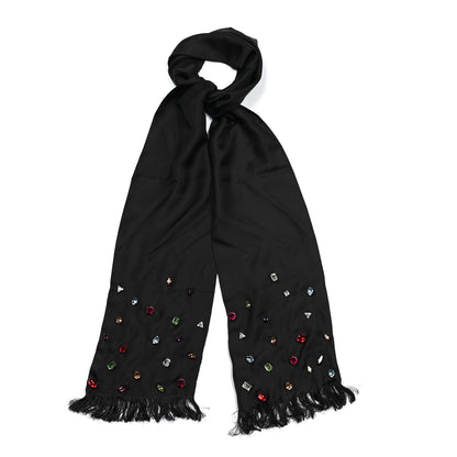 Chanel Silk Crystal Scarf Black 1 of 4