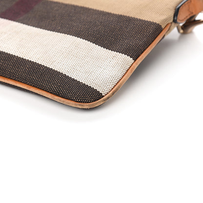 Burberry Mega Check Peyton Crossbody Clutch Bag Saddle Brown 10 of 11