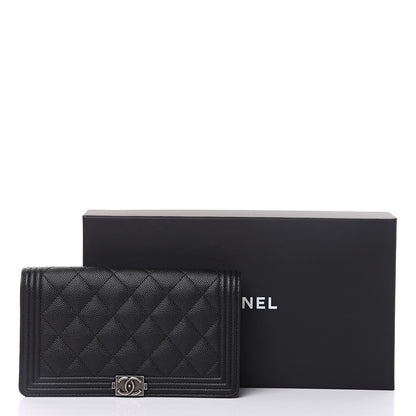 Chanel Caviar Quilted Boy Yen Wallet Black 9 of 9