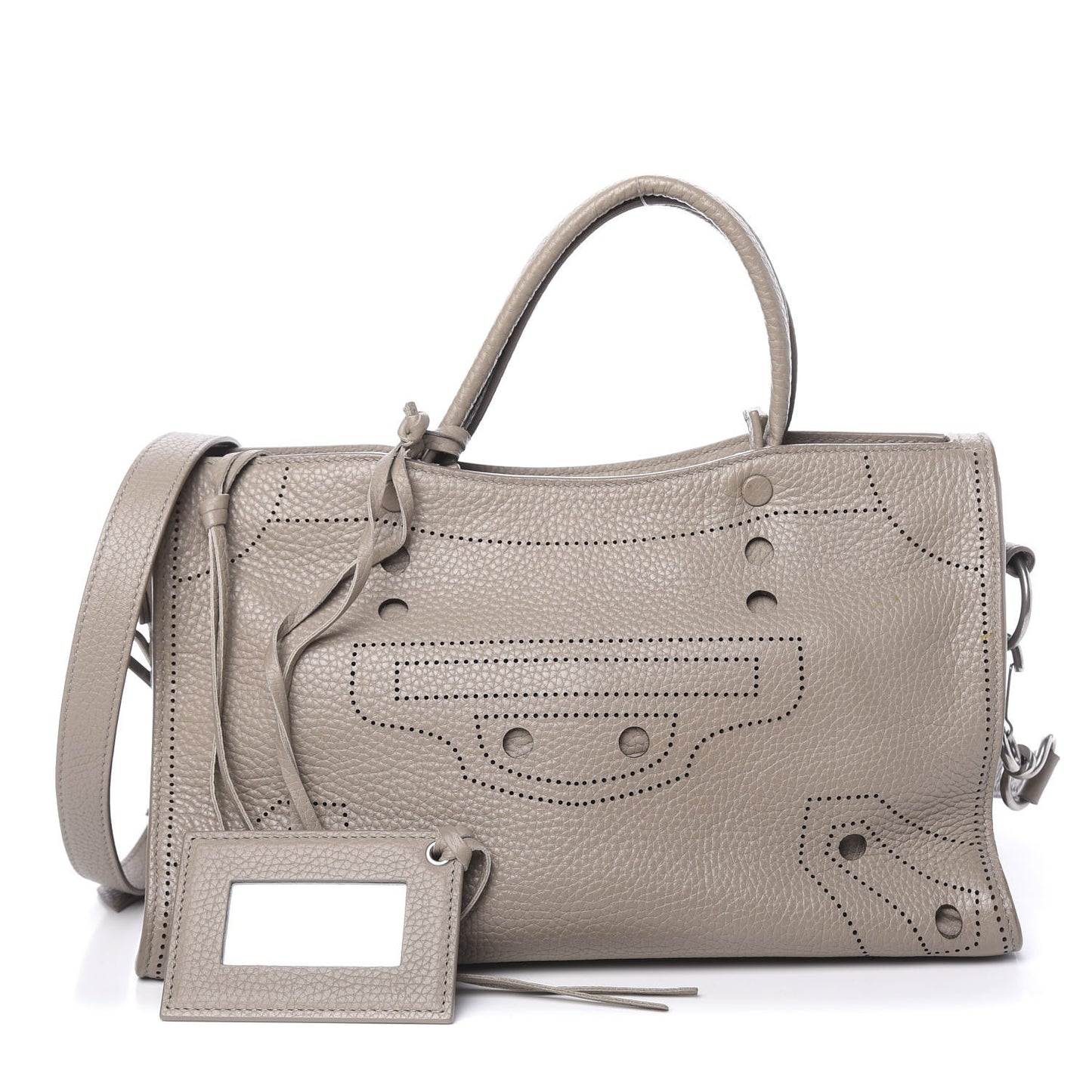 Veau Grana Perforated Blackout Hardware S City Gris Cendre