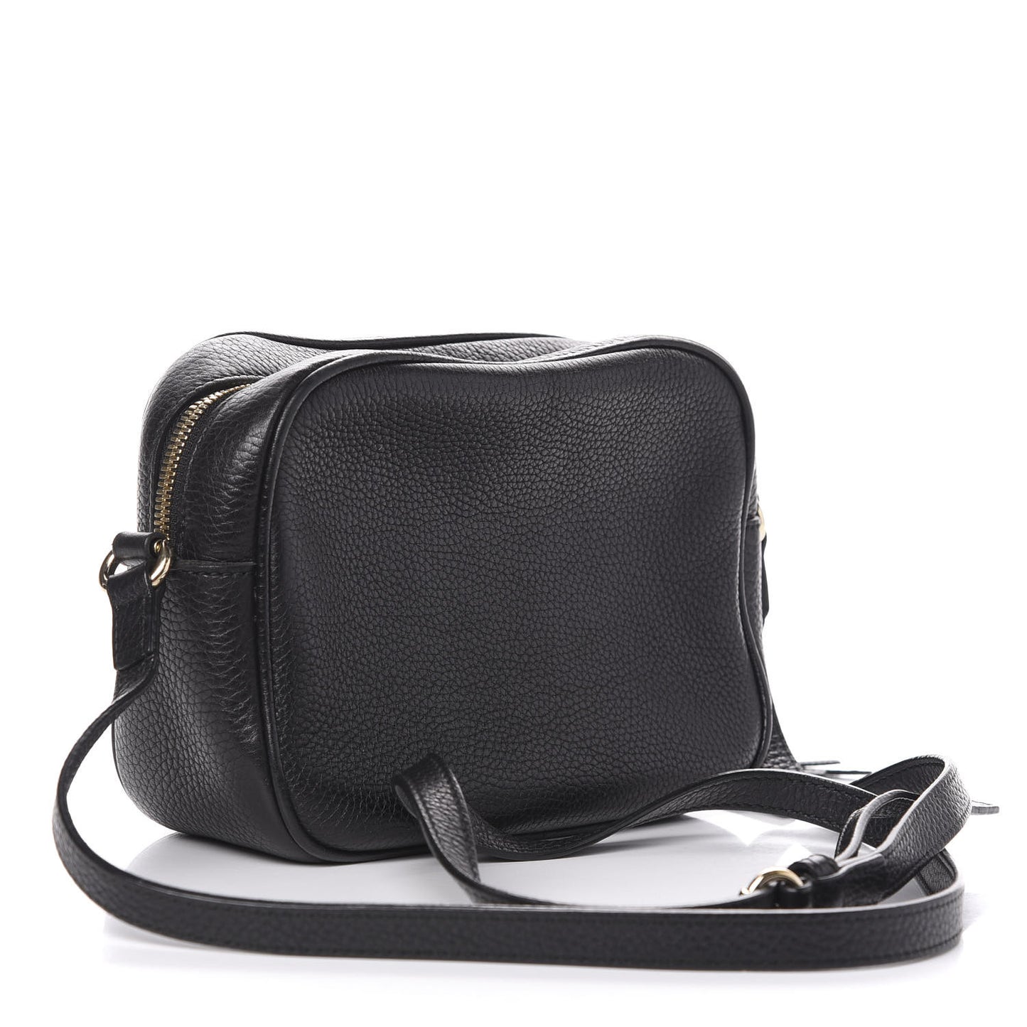 Pebbled Calfskin Small Soho Disco Bag Black