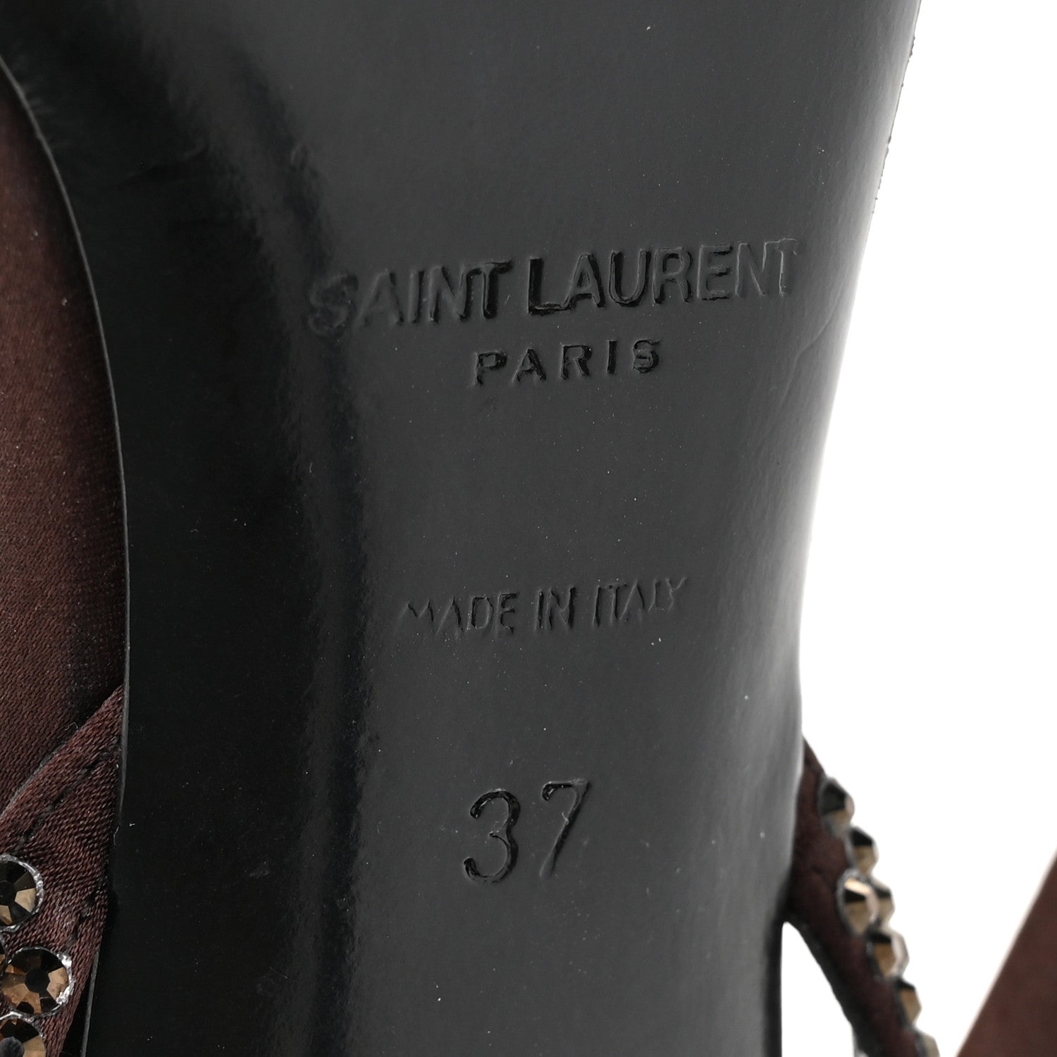 Saint Laurent Satin Crystal Ava 105 Sandals 37 Amaranth 6 of 11