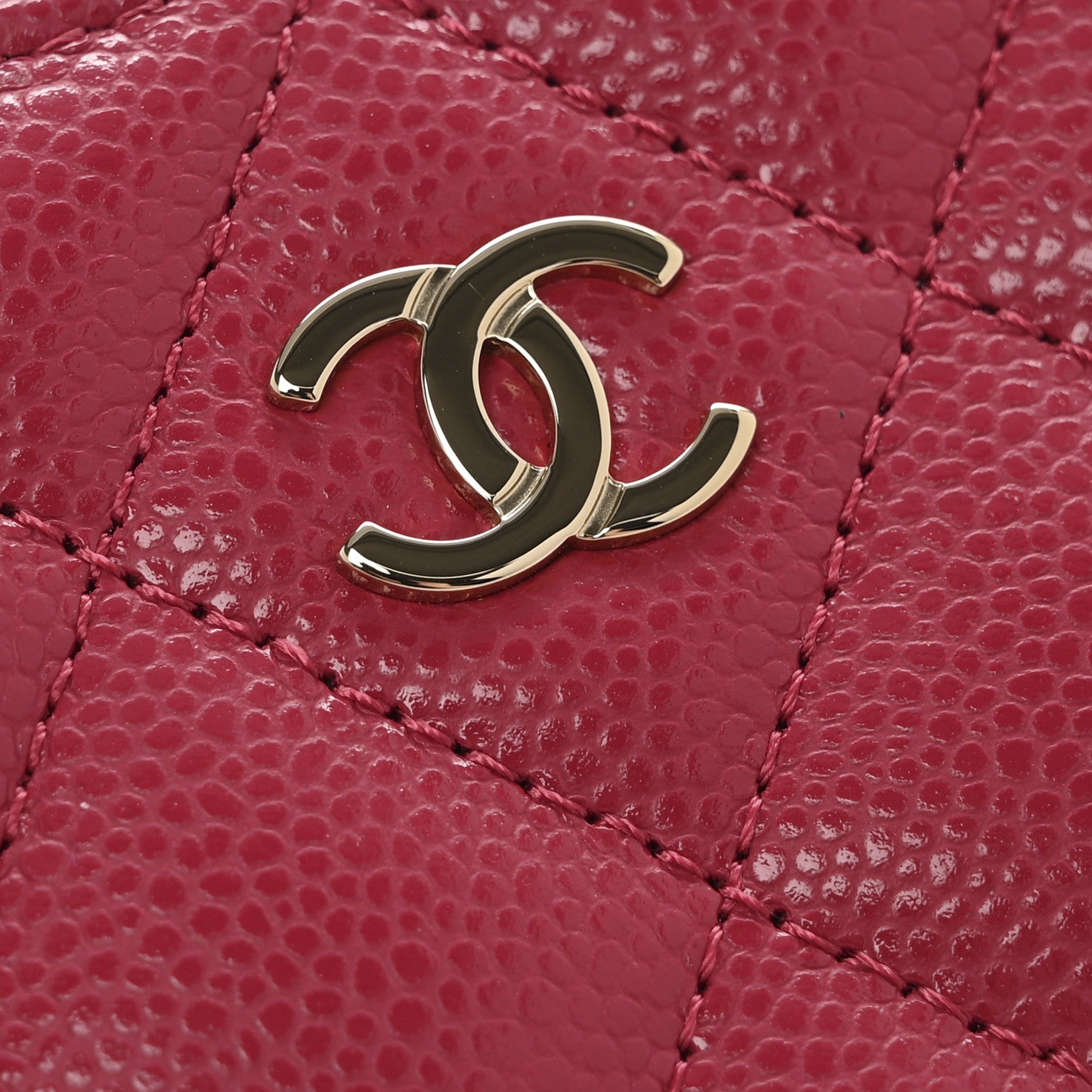 Chanel Caviar Quilted Zip Coin Purse Fuchsia 8 of 9