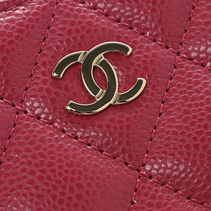 Chanel Caviar Quilted Zip Coin Purse Fuchsia 8 of 9