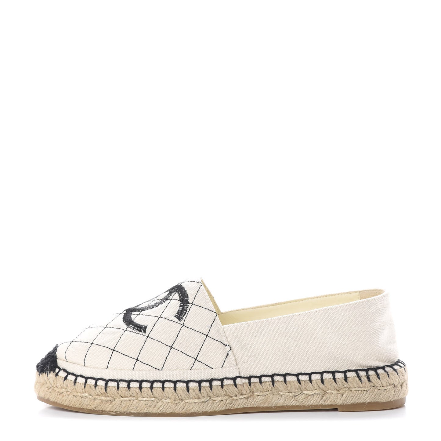 Fabric Biarritz CC Espadrilles 38 Beige Black
