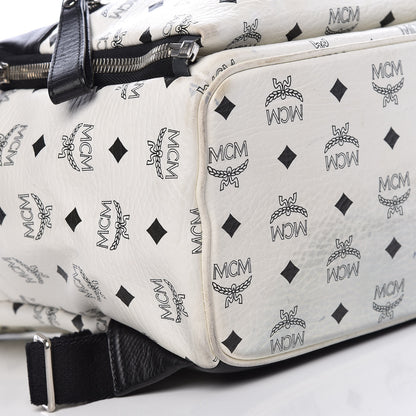 MCM Visetos Studded Medium Dual Stark Backpack White 16 of 32