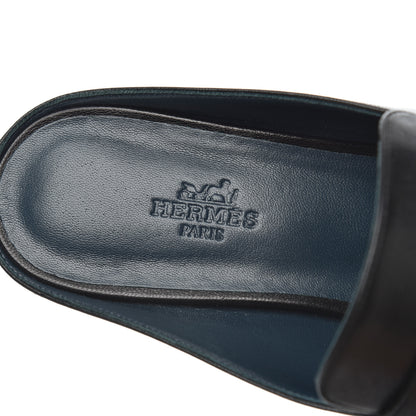 Hermes Goatskin Rivoli Mules 37.5 Black 6 of 9