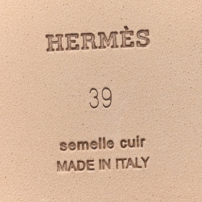 Hermes Box Calfskin Oran Sandals 39 Camel 7 of 10