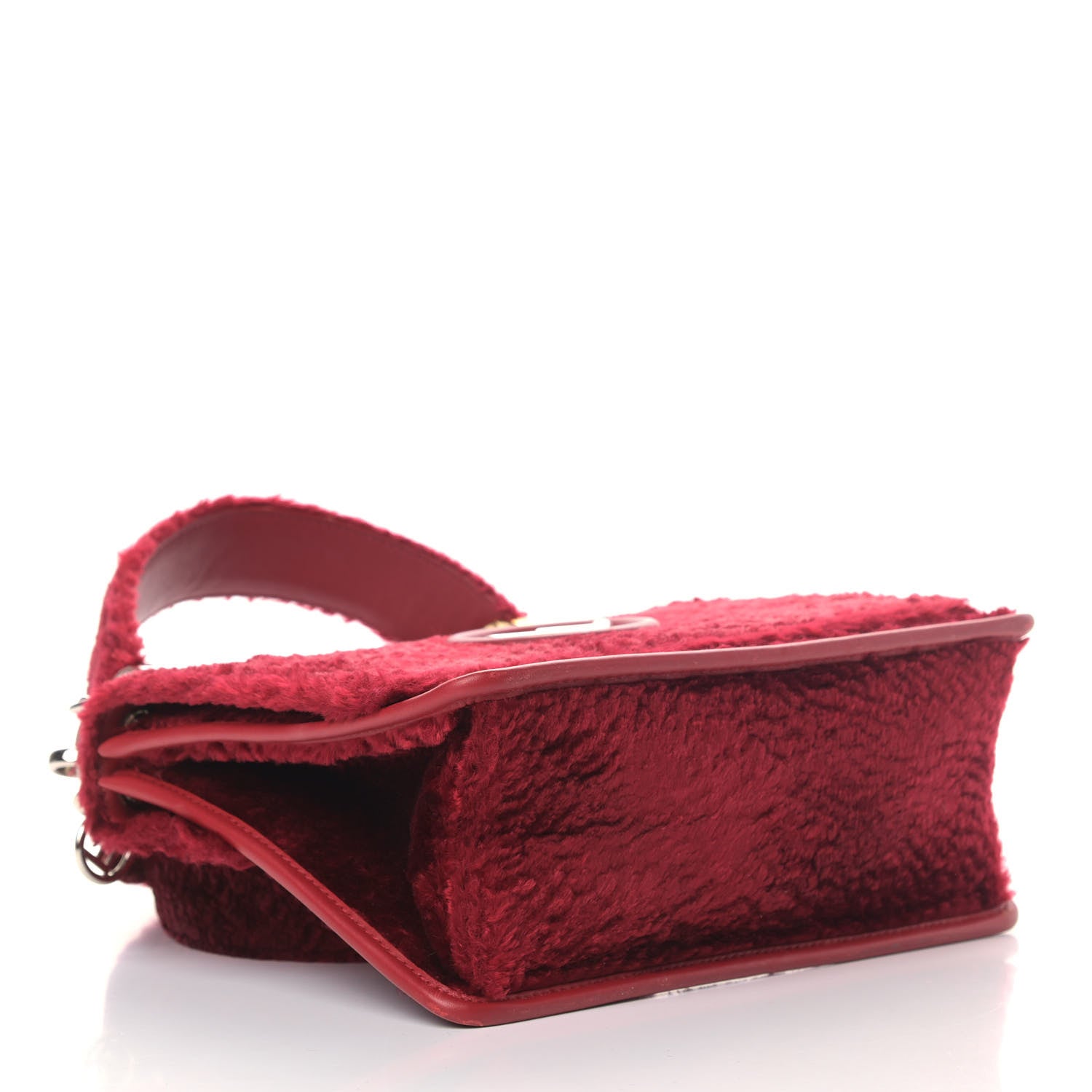 Fendi Velluto Astrakan Vitello Dolce F is Fendi Kan I Shoulder Bag Rosso 3 of 11