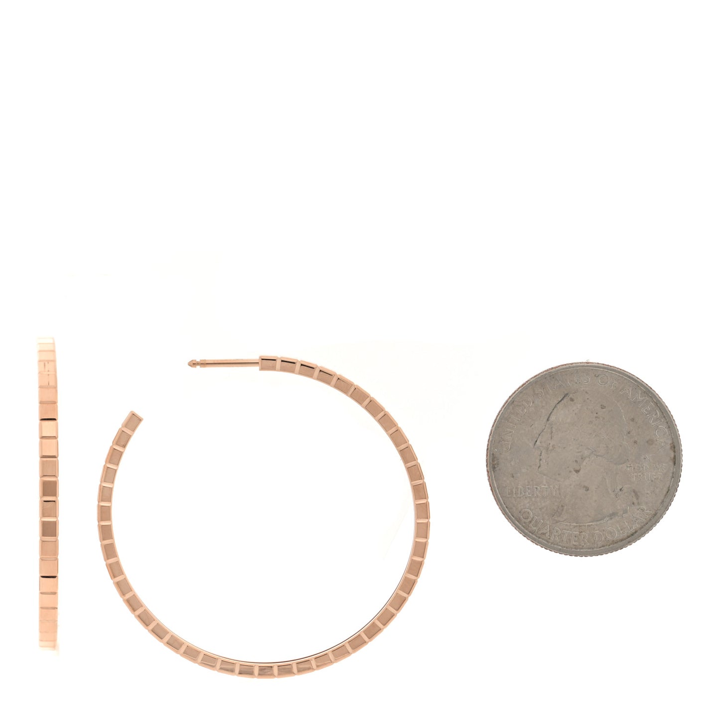18K Rose Gold Ice Cube Hoop Earrings