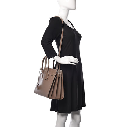 Saint Laurent Grained Calfskin Topstitch Small Classic Sac De Jour Taupe 2 of 11
