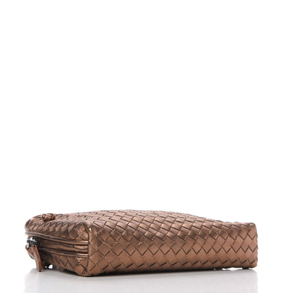 Bottega Veneta Metallic Grosgrain Intrecciato Nodini Crossbody Messenger Copper 4 of 10