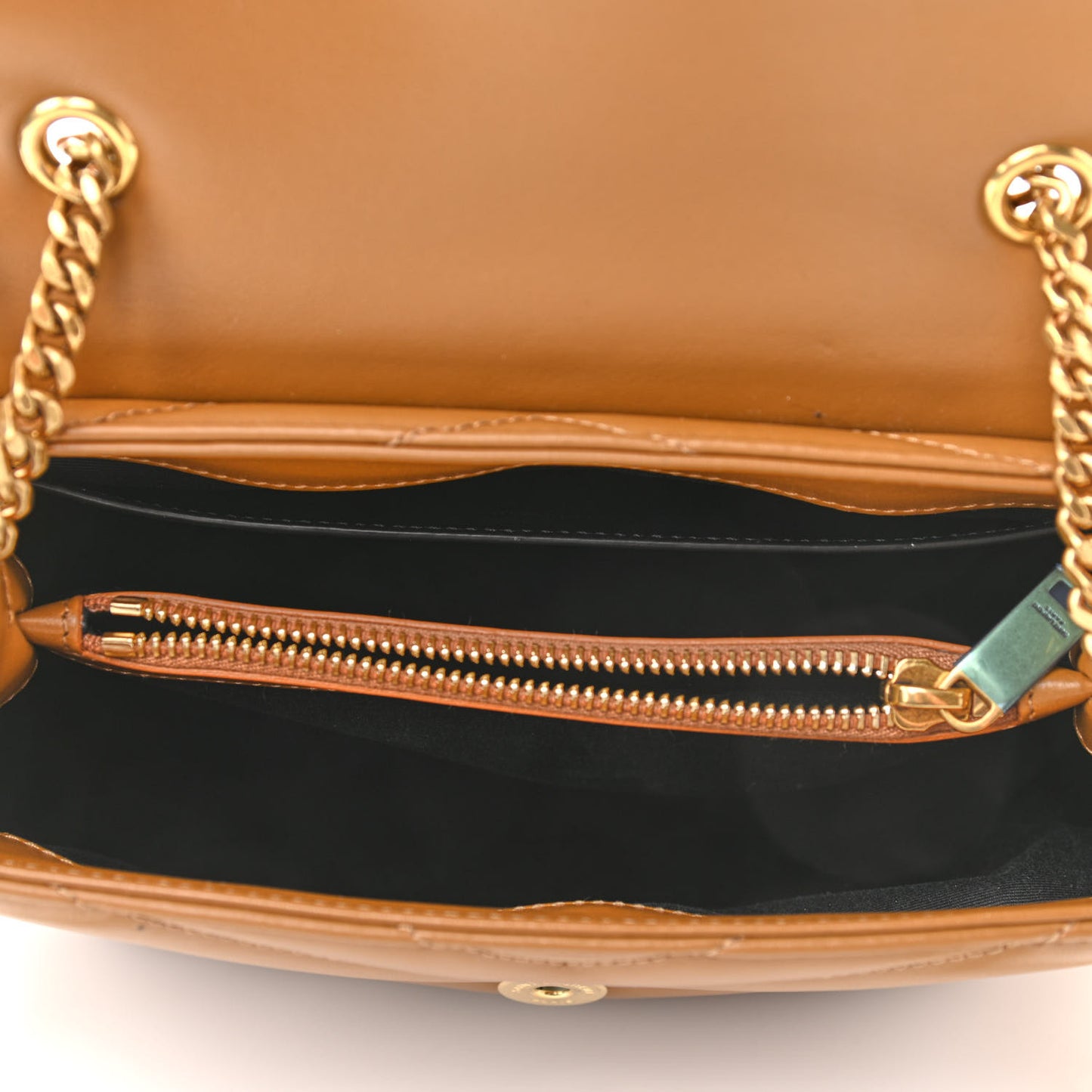 Calfskin Y Quilted Monogram Small Loulou Chain Satchel Dark Natural