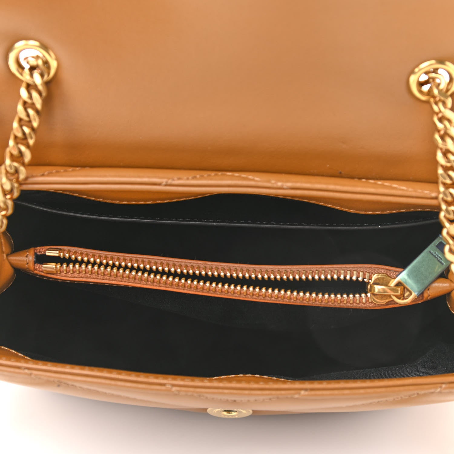 Saint Laurent Calfskin Y Quilted Monogram Small Loulou Chain Satchel Dark Natural 7 of 11