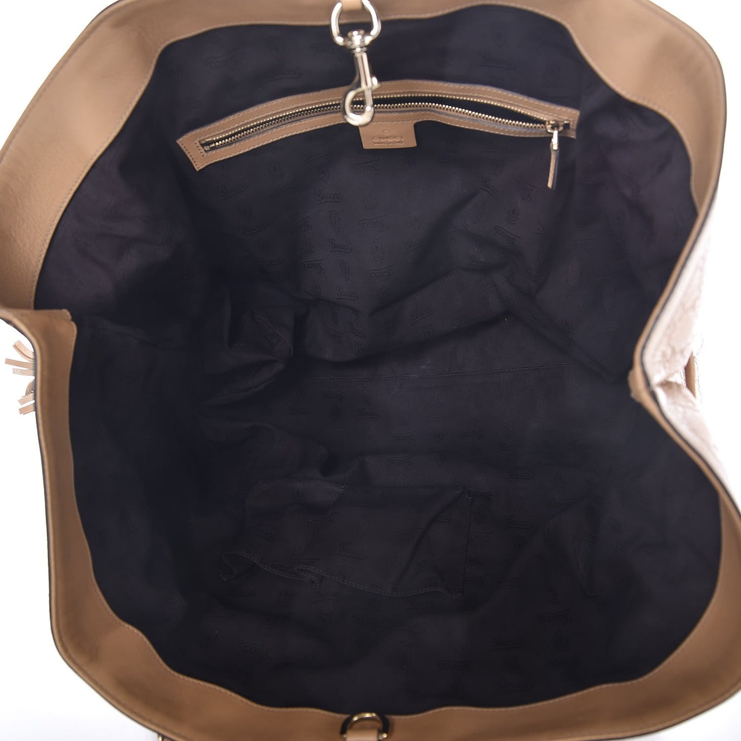 Guccissima Large Tassel Tote Beige